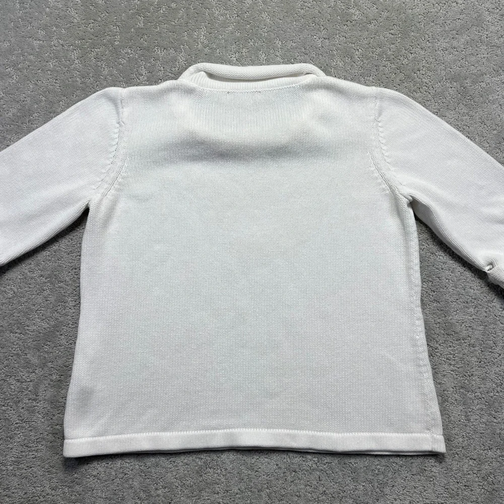 VTG‎ Christopher & Banks Sweater Womens XL/P White Cotton Roll Neck 3/4 Sleeve